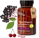 Pflanzentherapie Tart Cherry Kapseln mit Elderberry Hergestellt in USA 4 Monate Versorgung Unterstützt den Körper, Immunsystem und Schlaf-Zyklus-Ergänzungen für Frauen & Männer 120 Vegetarische Kapsel
