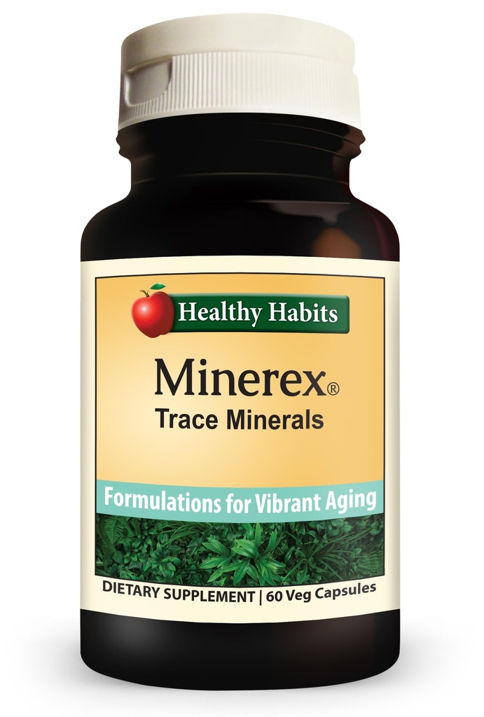 Healthy Habits MINEREX High Potency Complete Mineral Supplement with Sentramin Plant and Sea Bed Minerals derived from Senonian Vegetate 60-Count