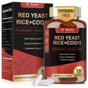Red Yeast Rice 2.000mg mit CoQ10 Ergänzung - Citrininin Free Extrakt Red Yeast Rice Kapseln mit CoQ10 100 Plus Citrus Bergamotte - Cholesterin-Ergänzungen 3.-Party getestet Vegan Non-GMO