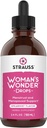 Strauss Heartdrops Woman's Wonder Drops; Menstrual & Menopausal Support Supplement in Spearmint Aroma, Natürliche Formel, Glutenfrei, Sojafrei, Non-GMO, 3.4oz Flaschen