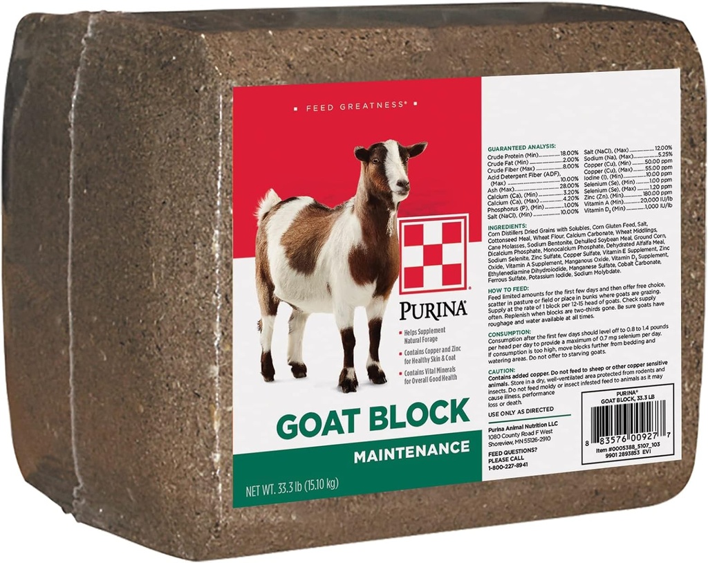 Purina | Goat Mineral Supplement Block für alle Arten und Lebensstadien | 33 Pfund (33 lb.) Block
