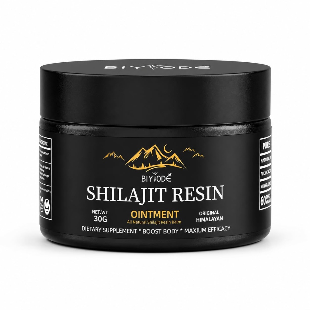 Himalayan Pure Shilajit Resin 600mg 50 Servierungen mit Fulvic Acid & 85+ Trace Minerals Vegan Non-GMO Energy Supplement für Männer & Frauen Antike Ayurvedische Formel