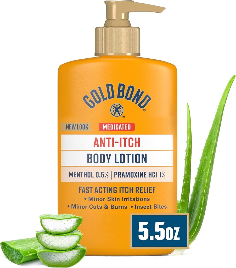 Bond d'or médicamenté Lotion du corps anti-démangeaison 5,5 oz, sans stéroïdes, traitement rapide des démangeaisons