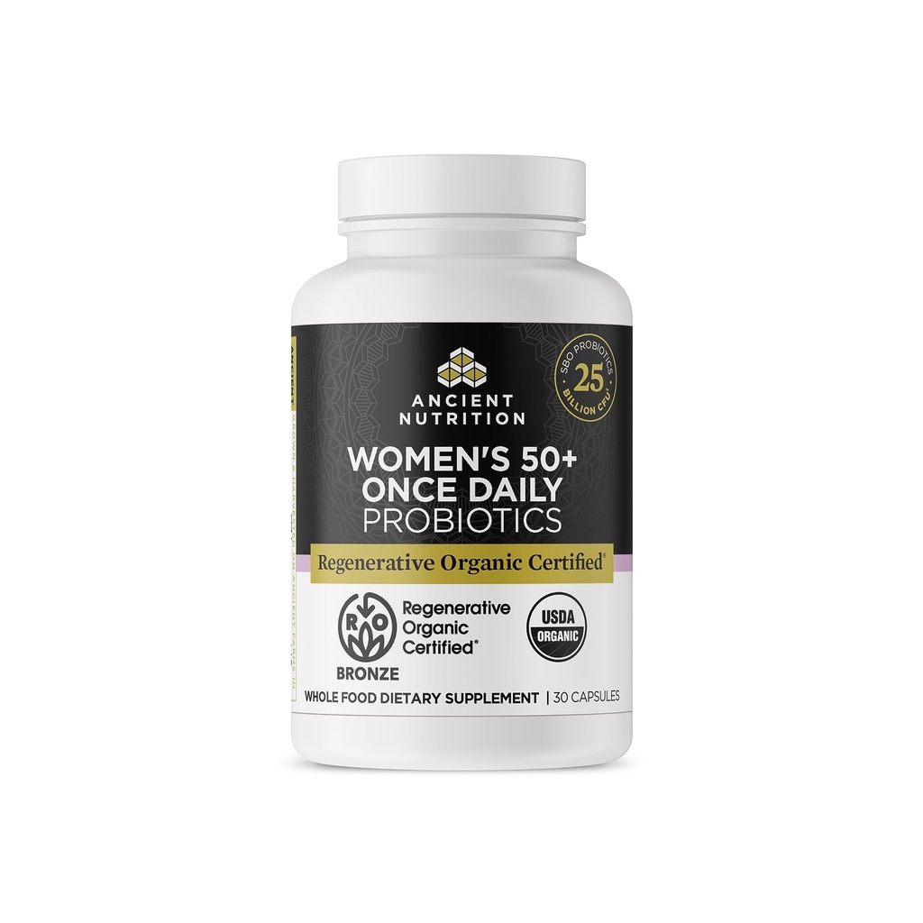 Antike Ernährung Regenerative Bio-zertifizierte Probiotika für Frauen 50+, Probiotika Frauen 50+ Einmal täglich, Gesunde Verdauung und Immunsystem Unterstützung, 25 Billion CFUs* Pro Serving, 30 Count