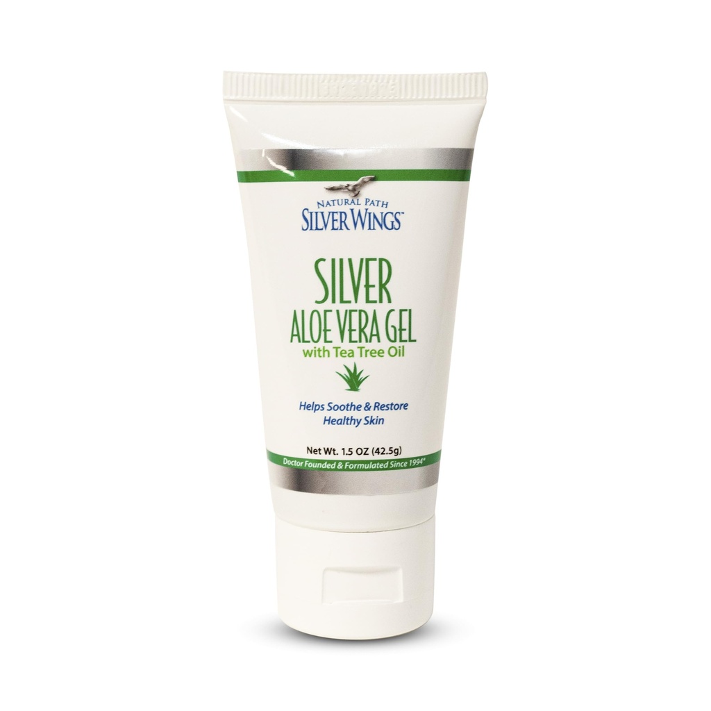 Naturpfad Silber Flügel 200ppm Silber mit Aloe Vera Gel und Teebaumöl - beruhigende Hautpflege - 1,5 oz