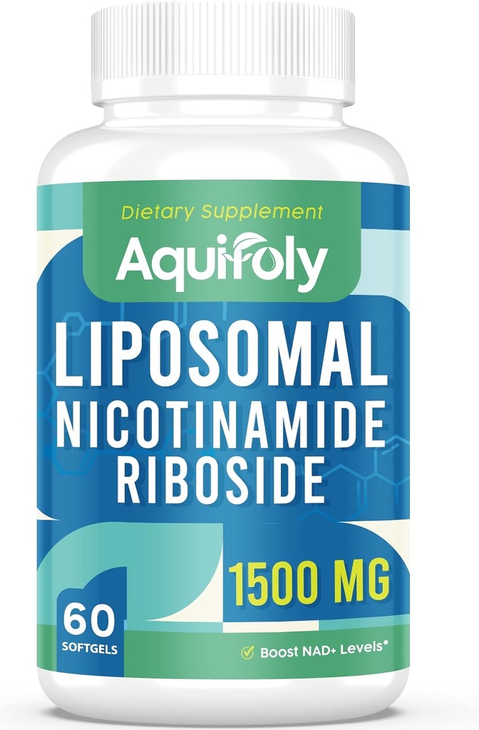 Supplément liposomique nicotinamide riboside 2000 mg avec TMG et Pterostilbène pour l'absorption maximale, supérieure à NAD, boosting NAD+, énergie cellulaire et défense de l'âge, 60 Softgels