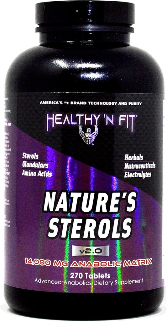 Gesunde 'N Fit Nature's Sterols 270 Tabletten - Glandulars mit Aminosäuren, Kräuter, Stim-free Energy, und Elektrolyte.