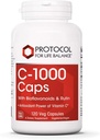 Protocole pour l'équilibre vital - C-1000 Caps avec des bioflavonoïdes et de la rutine - Puissance antioxydante de la vitamine C, soutient la fonction du système immunitaire sain, fournit une protection cellulaire - 120 gélules