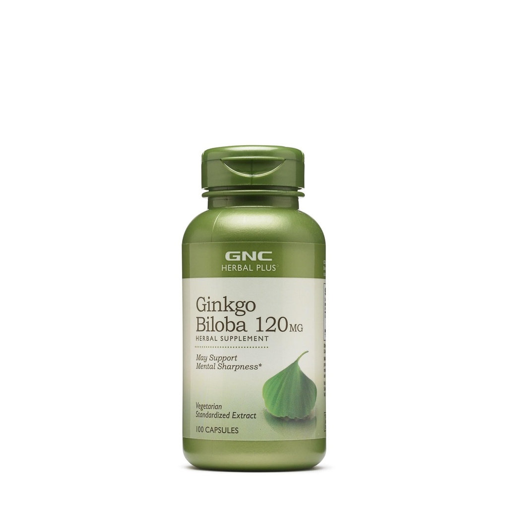 GNC Herbal Plus Ginkgo Biloba 120mg Supplément, végétarien, soutient la netteté mentale, 100 services