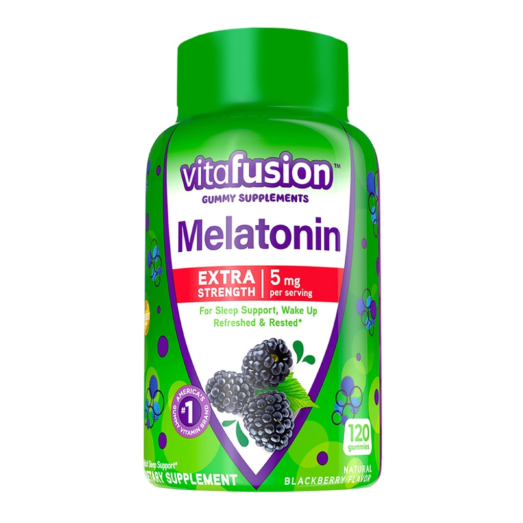 Vitafusion Fiber Well Fit Gummis, 90 Count und Extra Strength Melatonin Gummis, 120 Count Bundle