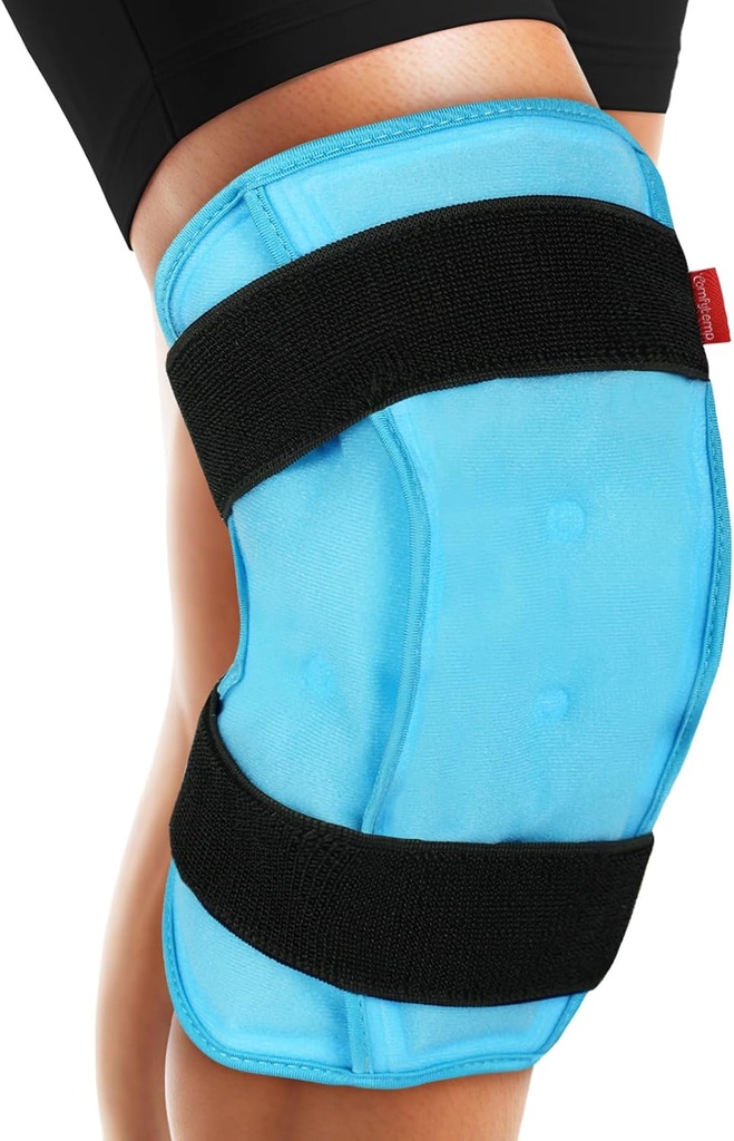 Comfytemp 3D Knee Ice Pack Wrap für Verletzung Reusable Gel, FSA Eligible, Knee Cold Pack Brace Körperliche Therapie für Meniskus Tear, Leg Pain, Ersatz, Arthritis, Muskel-Recovery, Chirurgie erhalten Well Geschenk