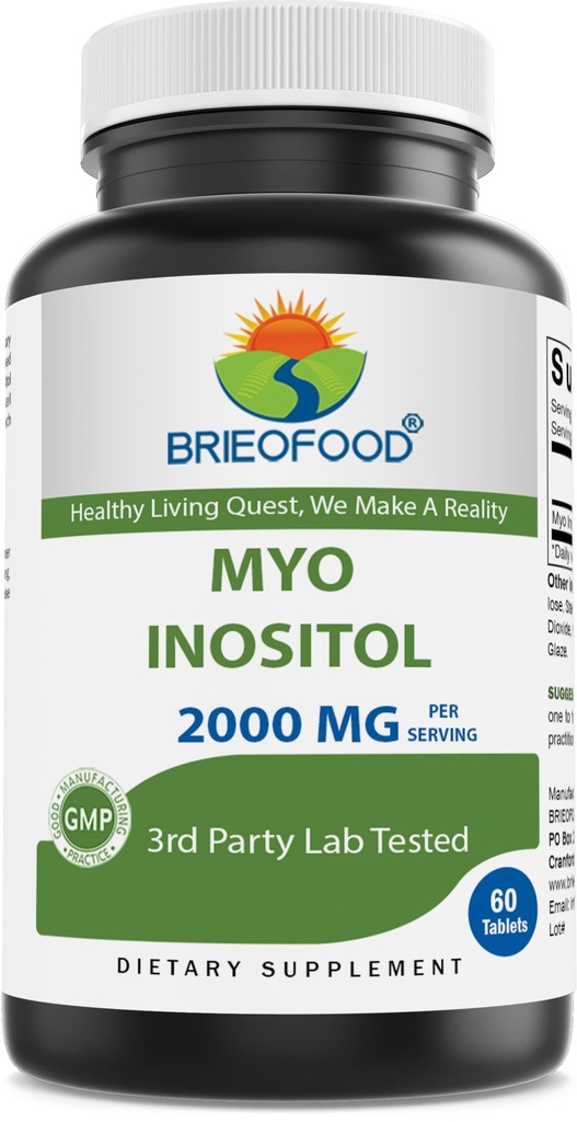 Myo Inositol 2000 mg par portion - 60 comprimés - 3e laboratoire party testé