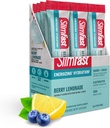 SlimFast Hydration Packets, Intermittent Fasten Elektrolyte, Getränke Mix Packets, Intermittent Fasting Powder, Energy Powder Drink Mix, Koffein, Elektrolyte für Hydration, Berry Lemonade (12 Count)
