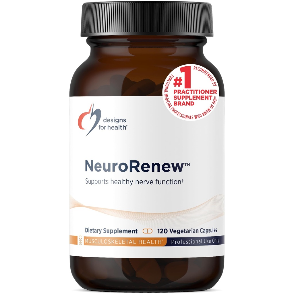 Designs für die Gesundheit NeuroRenew - 5-MTHF mit Vitamin B6 (p-5p), Methyl B12, Acetyl L-Carnitin, B1 (Benfotiamin) + Mehr - Unterstützt Gesunde Nervenfunktion - Nicht-GVO-Ergänzung (120 Kapseln)