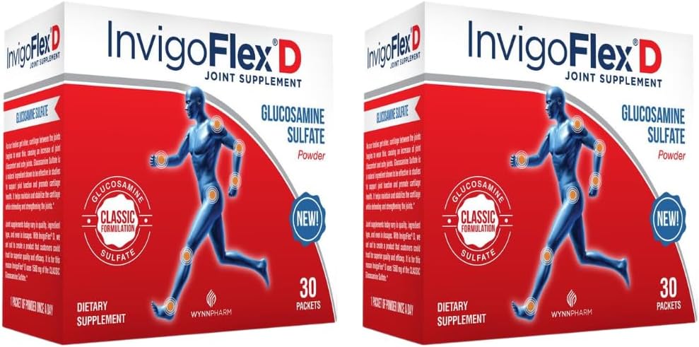 INVIGOFLEX 1500mg Glucosaminsulfatpulver (Klassische Formulierung) - Premium Joint Supplement für Knie, Hände, Rücken und Hüftstütze D: Glucosaminsulfat, Pakete - 60 Pakete