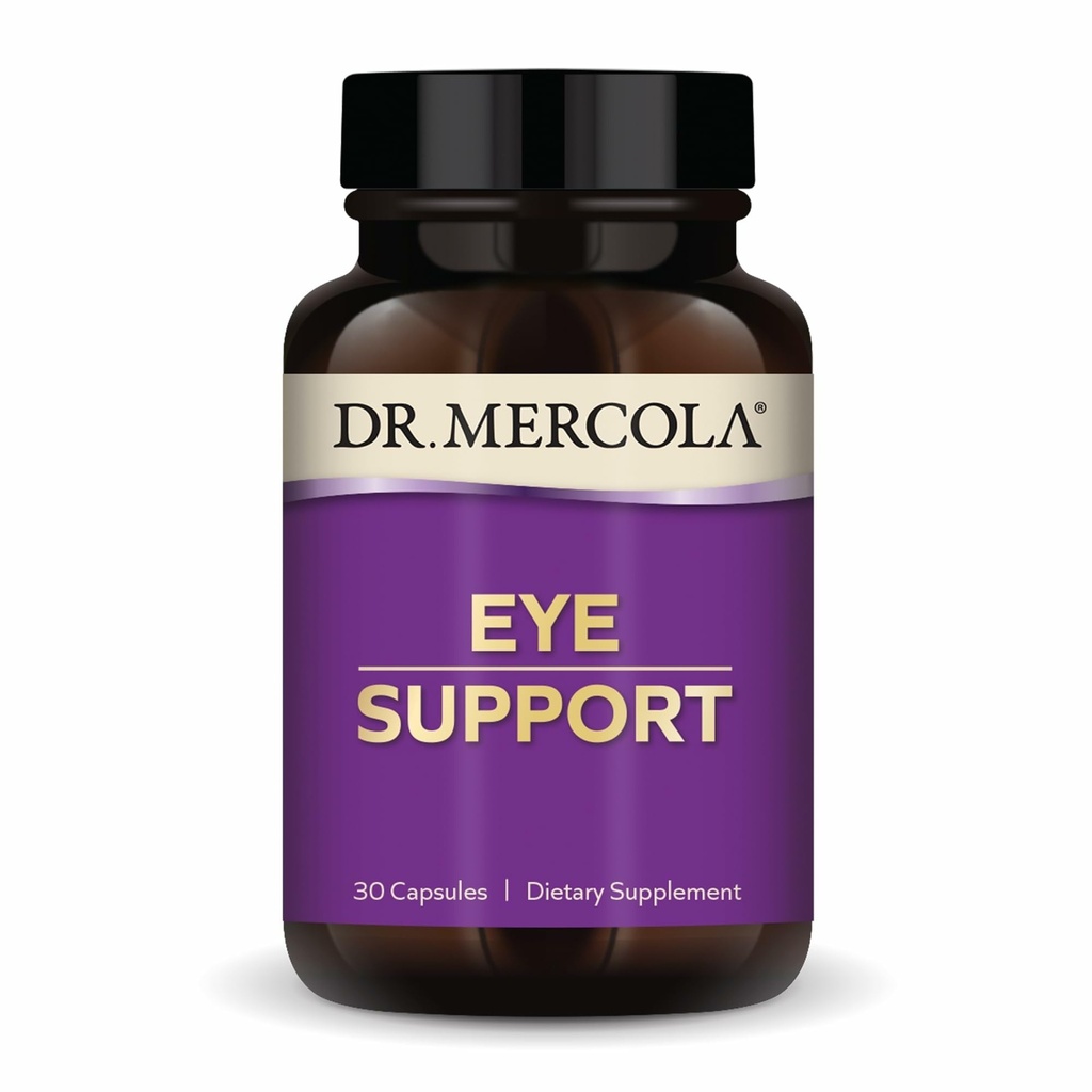 Dr. Mercola Eye Support - Unterstützt Eye & Vision Health - mit Lutein, Zeaxanthin, Organic Astaxanthin & Black Currant - Non-GMO, Gluten-Free & Soy Free - 30 Kapseln (30 Portionen)
