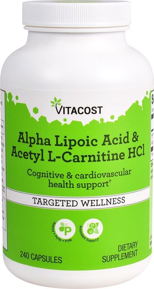Vitacost Alpha Lipoic Acid & Acetyl L-Carnitin HCl -- 700 mg - 240 Kapseln