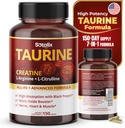 Taurine mit Kreatin, L-Arginin, L-Citrulline Hohe Absorption mit schwarzem Pfeffer Nitric Oxid Booster, Muskel USA Made & Tested (150 Count (Pack von 1))