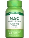 Nature's Truth NAC Supplement | N Acetyl Cystein | Freie Form Aminosäure | 1200 mg | 60 Kapseln | Non-GMO und Glutenfreie Ergänzung