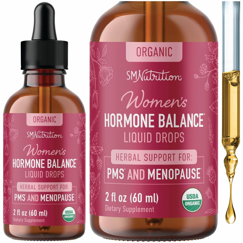 Balance hormonale gouttes liquides avec Cohosh noir, sting Nettle, Red Raspberry Leaf, Chasteberry et plus encore