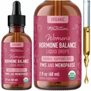 Hormon Balance Flüssigkeitstropfen | mit schwarzem Cohosh, Stinging Nettle, rote Himbeere Blatt, Chasteberry & More | Menopause, Hot Flash, & PMS Relief Menstruierende Kräuter Unterstützung Tincture | Vegan Formel | 2oz