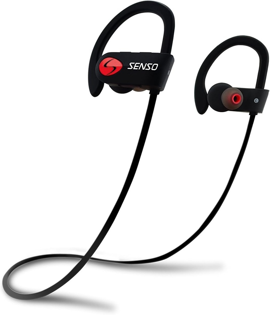 Senso Bluetooth Kopfhörer, beste drahtlose Sportgeräte w/Mic IPX7 wasserdichte HD Stereo Sweatproof Kopfhörer für Gym-Lauftraining Lärm abbrechen Ohrhörer Ohrhörer Geräusche Abbrechen Kopfhörer Ohrhörer Kopfhörer