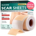 Feuilles de cicatrices en silicone, ruban de cicatrices en silicone (1.6"x 120" Roll-3M), feuilles de suppression de cicatrices réutilisables et efficaces, feuilles de suppression de cicatrices en silicone pour cicatrices chirurgicales, kéloïde de guérison, section C, Tummy Tuck
