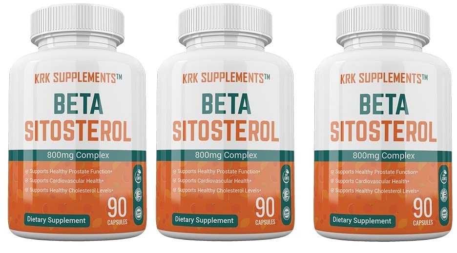 3 bouteilles Beta Sitostérol 800mg par portion 270 Capsules totales Soutien à la prostate