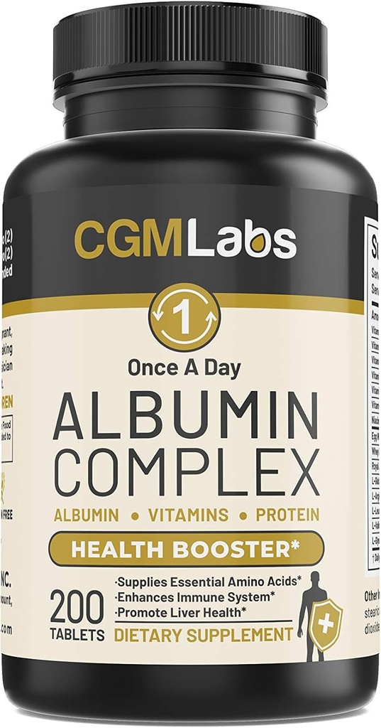 Einmal ein Tag Albumin Complex - Egg White Albumin, Whey Protein, Royal Jelly, Essential Amino Acids - 200Tablets