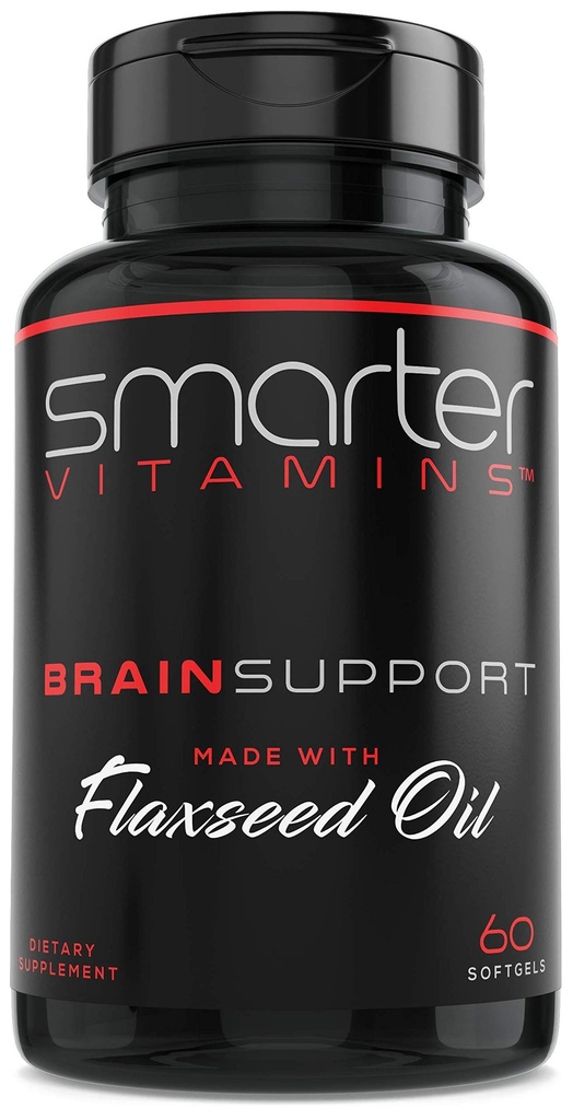 Smarter Brain Support Nootropic Supplement, Hergestellt mit Alpha-GPC, L-Tyrosin & Acetyl L-Carnitin ALCAR, Flaxseed Oil, ALA DHA, 60 Softgel Energy Pills