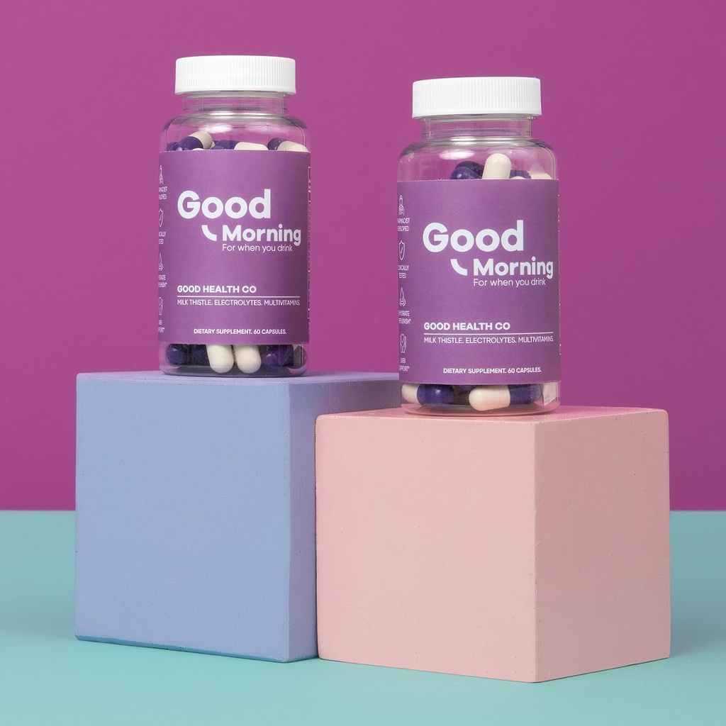 Gute Morgen Erholung Pillen [2 Pack Hangover Kit] Klinisch getestet nach Alkohol Aid| Trinkhilfe + Leber Detox mit Elektrolyten, Milchdistel + DHM. Prost!
