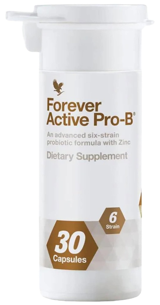 Forever Living - Active Pro-B - Advanced Probiotic mit 8 Billion CFU und 6 Synergistic Strains - Soy und Glutenfrei - 30 Kapseln