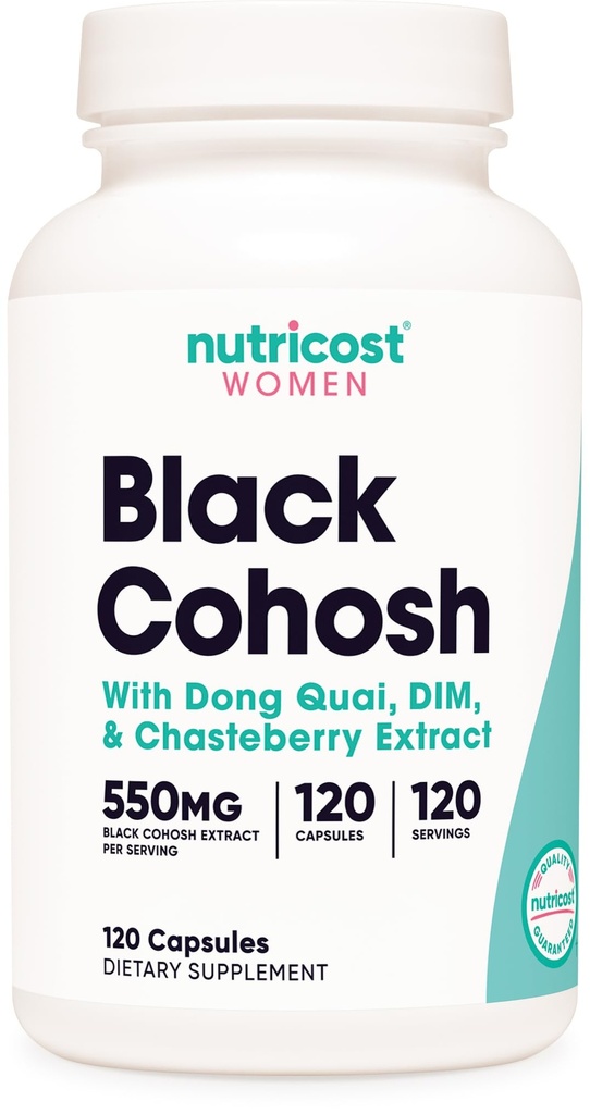 Nutricost Black Cohosh für Damen 660mg, 120 Kapseln - mit Don Quai, DIM und Chaste Berry, Veggie Caps, Non-GMO, Glutenfrei