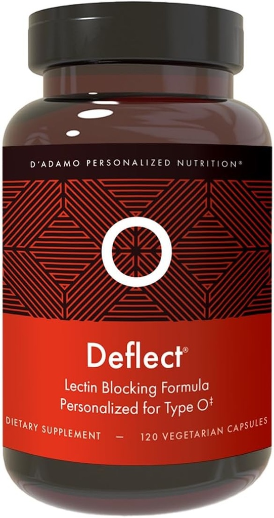 D'Adamo Personalized Nutrition Deflect Lectin Blocker (Blood Type O) - 120 Vegetarische Kapseln. Metabolismus Booster. Immununterstützung. Hergestellt in den USA.