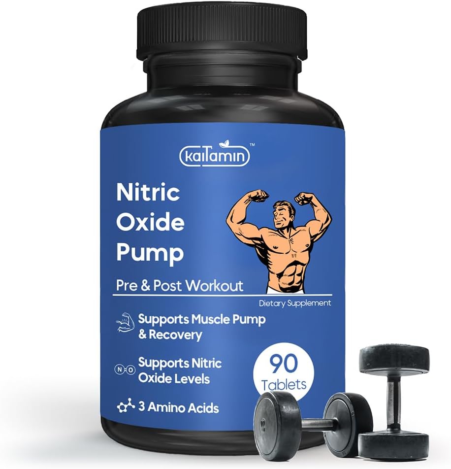Nitric Oxid Supplement Pre Workout Ergänzung für Männer | Muskelwachstum | Arginine Glutamine & Ornithine - 90 Vegan, Non-GMO Pillen Unterstützung männliche Gesundheit