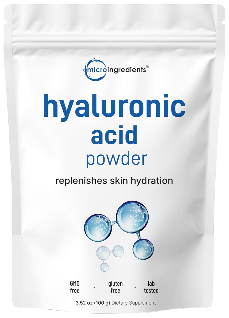 Micro-ingrédients Poudre de sérum d'acide hyaluronique, 100 grammes de poids moléculaire faible, Cosmétiques Grade de l'hydratation de la peau et des suppléments de soutien de l'humidité