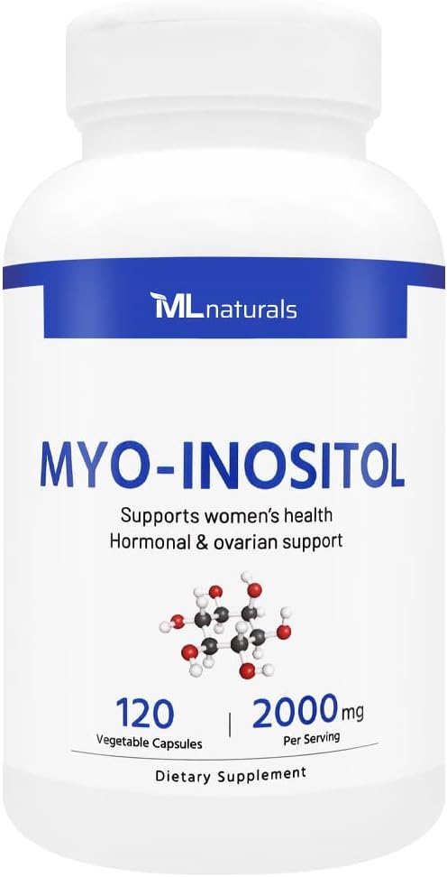 ML Naturals Myo-Inositol 2000 mg 120 pflanzliche Kapseln, NSF-zertifiziert und cGMP-konform