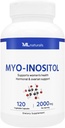ML Naturals Myo-Inositol 2000 mg 120 pflanzliche Kapseln, NSF-zertifiziert und cGMP-konform