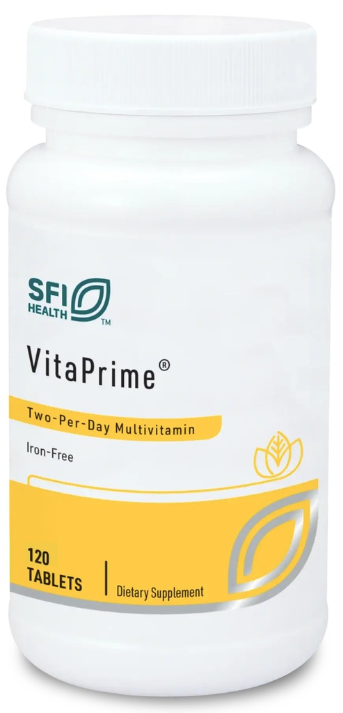SFI Health VitaPrime - Iron Free Multivitamin for Women & Men - Förderung der Immunfunktion & Support Nutritional Gaps - Two-Per-Day Multivitamin mit Methyl Folate & B12 (120 Tabletten)
