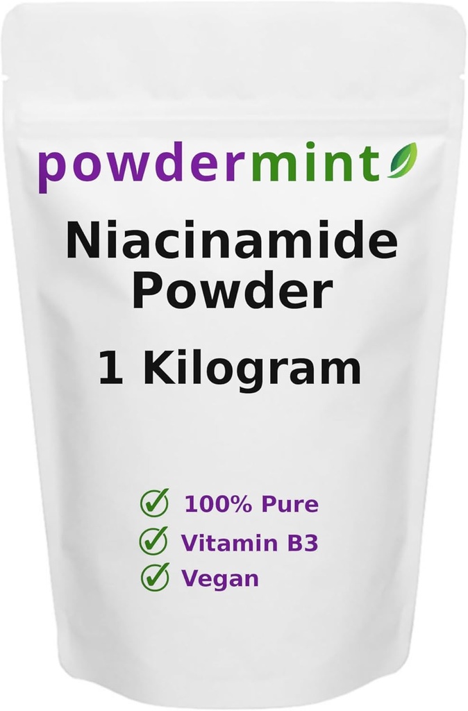 Niacinamid-Pulver (Vitamin B3) 100% reines Niacin-Pulver 500 mg Flush-freie Ergänzung (1 Kilogramm)