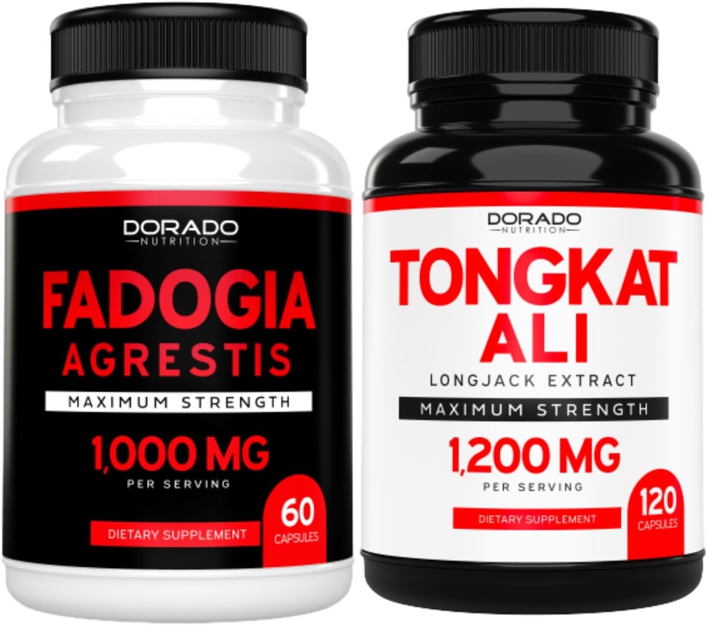 Fadogia Agrestis Extract (60 Count) Maximale Stärke für sportliche Leistung & Muskelmasse und Tongkat Ali für Männer (120 Kapseln) Longjack Tongkat Ali für Männer Gesundheit & Vitalität Unterstützung - USA Made