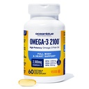 Oceanblue Professional Omega-3 2100-60 Comte - Supplément à l'huile de poisson sans Burpless à haute puissance avec EPA, DHA et DPA - Orange Flavor, 30 portions