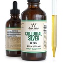 Kolloidale Silberflüssigkeit 20 PPM - 4 Fl OZ (Plata Coloidal with Dropper) 99,9% Rein, Glutenfrei, Non-GMO von Doppel-Holz-Ergänzungen