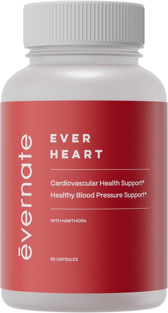 Ever Heart | Blutdruck-Unterstützung Ergänzung | Kombination von Knoblauch, Hawthorn, Ginkgo biloba, Zink, & L-Arginin | Non GMO, Gluten Free | Einfach zu Swallow & Digest | 60 Kapseln