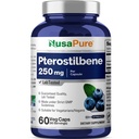 NusaPure Pterostilbene 250mg pro Veggie Caps, 60 Graf (Non-GMO, Vegan)
