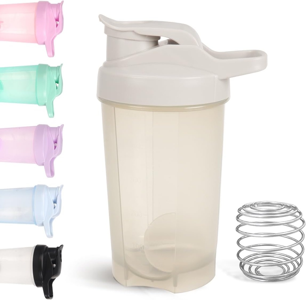 D.Y.A 16oz Shaker Bottle,Leak Proof Sports Shaker Cups für Protein Shakes,Shake Bottle for Pre Workout and Travel To Go,BPA Free & Easy Clean Protein Shaker Bottle,Grey