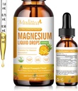 Pertes liquides de magnésium - Supplément complexe de magnésium 5-en-1 à haute absorption avec glycinate de magnésium, malate, citrate, taurate - pour os, muscles, nerfs et énergie - végétalien, sans sucre, 2 fl.oz