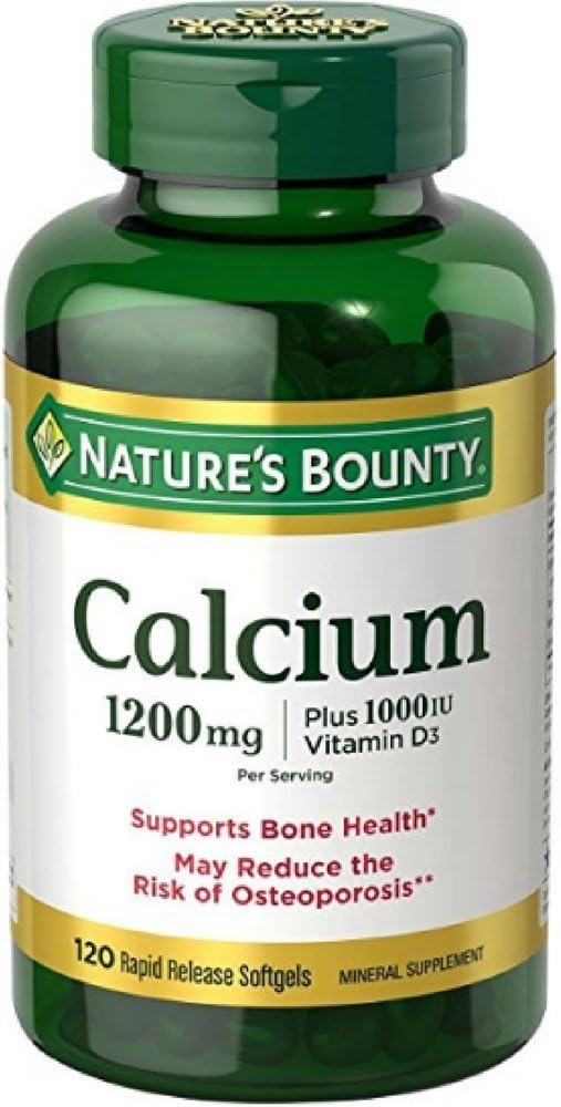 Nature's Bounty Calcium Plus Vitamin D 1200mg, 120 Softgels (Pack von 2)