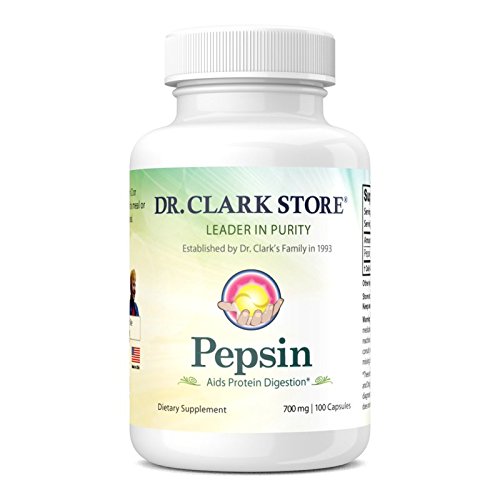 Dr Clark Pepsin Supplément, 700mg, 100 Capsules de gélatine