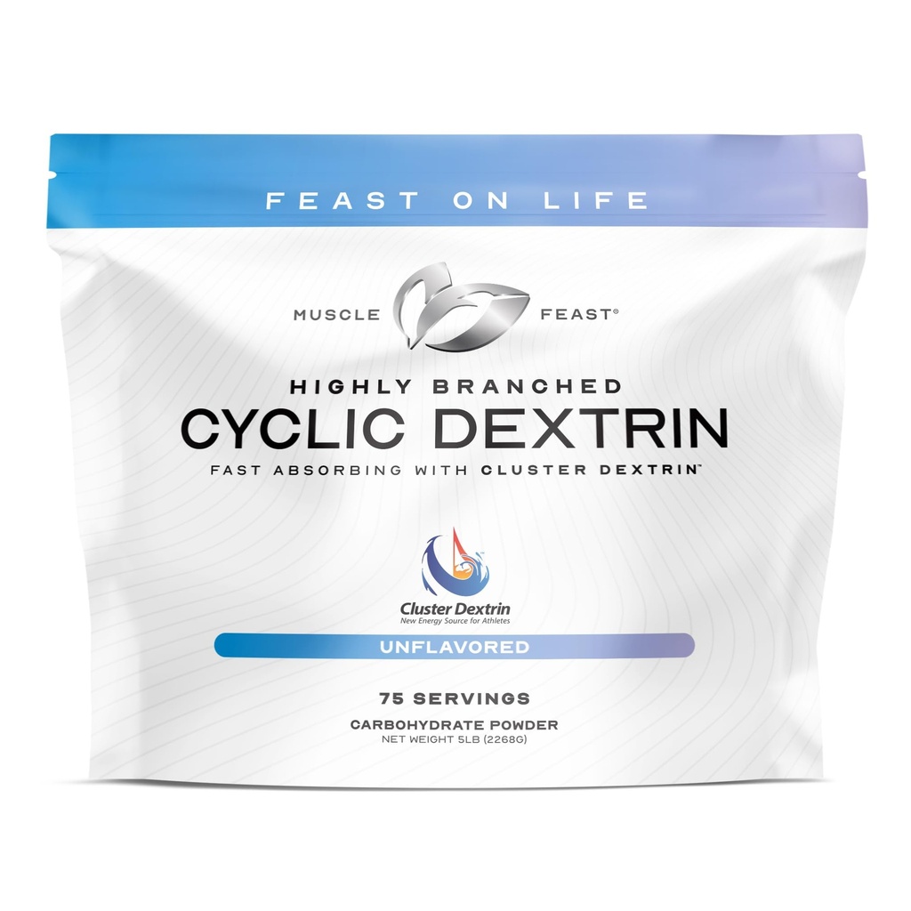 Fête musculaire Déxtrine cyclique hautement ramifiée Supplément pré-entraînement ou post-entraînement, non aromatisé, 5 livres
